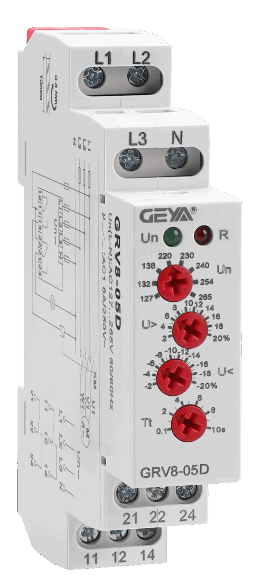GRV8-05D-265-2 GEYA 3Phase Voltage Relay 8 Amp AC
