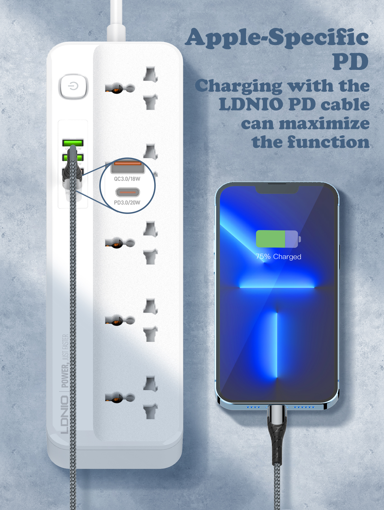 LDNIO SC5415 5 AC Outlets Universal Power Strip - Image 5