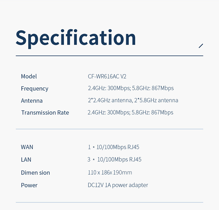 COMFAST Wi-Fi Router 1200Mbps, 2.4/5.8 Ghz - Image 6