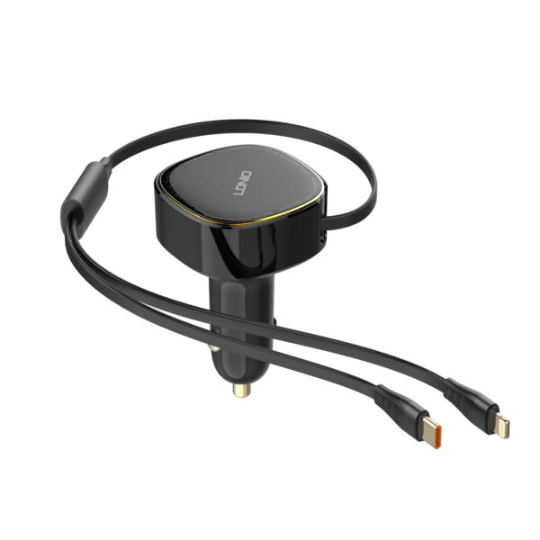 1 LDNIO C107 Ultra Fast Car Charger wired Type C/Lightning