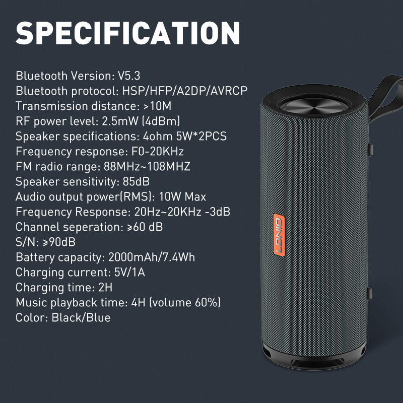 LDNIO BTS13 Bluetooth Bass HiFi Speaker - Image 6