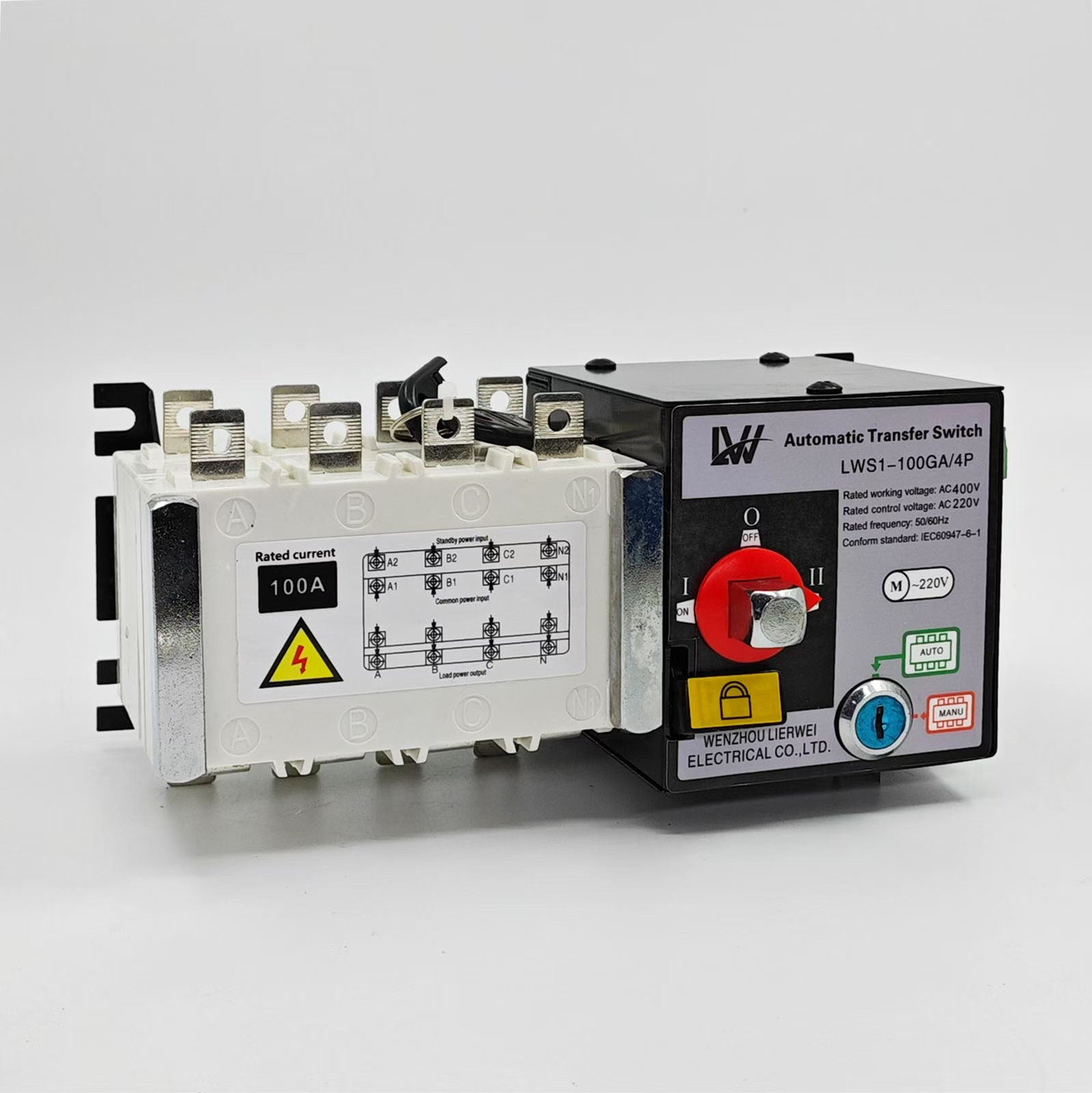 LW ATS Dual Power Supply with fire protection 4P 100A LWS1-100GA/4P - Image 2