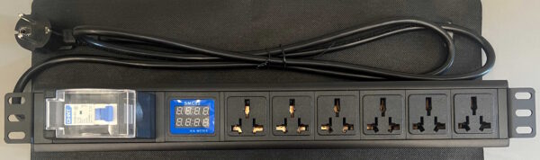 Power PDU 6 Universal Socket, VA meter display with MCB C16